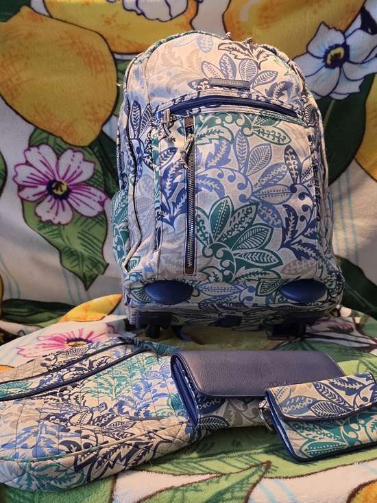 Vera Bradley Handbags - Vera Bradley Santiago 4-Piece Set: Rolling Backpack, Hipster Crossbody & Wallets